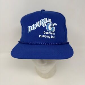 Vintage Otto Cap Blue Double G Concrete Pumping Snapback Rope Hat Mens OSFA